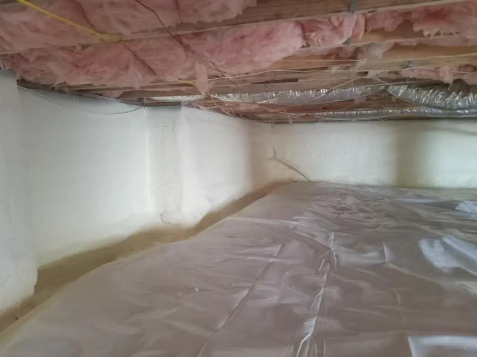 Crawl space encapsulation with closed-cell spray foam for Spray Foam Roofing Repair in Olive